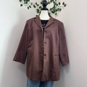Vintage Holt Renfrew Collection Brown Blazer Jacket Plus Size US 14
